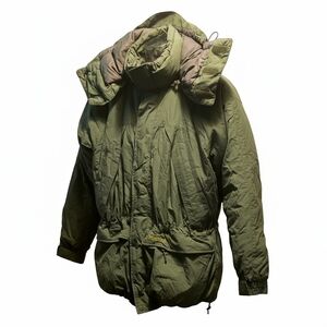 Marmot Olive Green Hooded Jacket 650 Goose Down